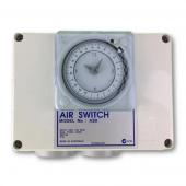Double 15 amps Air Switch & Outlet w. Time Clock - AS02HT