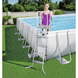 Bestway 9.56m x 4.88m x 1.32m Power Steel Frame Pool with 2000gal Sand Filter - 56625 + FREE SOLAR POOL COVER NO.7