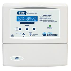 Pool Controls SWC15T - 15 g/h Self Cleaning Salt Water Chlorinator w. Light Transformer