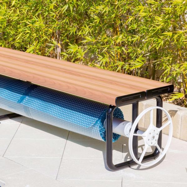 Daisy Under Bench Pool Cover Roller - Light Oak.