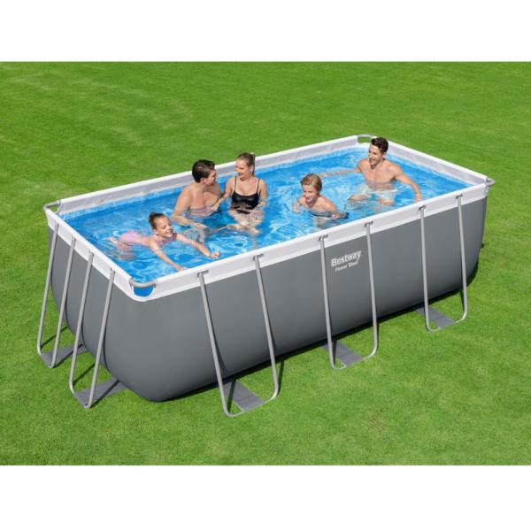 Bestway 4.12 x 2.01 x 1.22m Power Steel Frame Pool with 530gal Cartridge Filter Pump - 56458