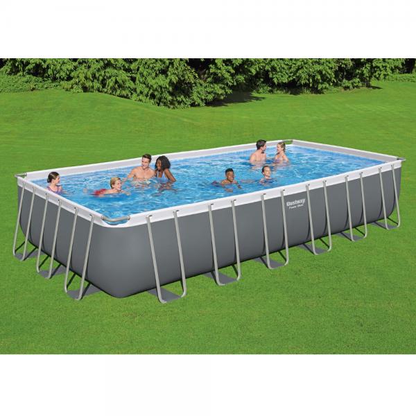 Bestway 7.32m x 3.66m x 1.32m Power Steel Frame Pool with 1500gal Sand Filter Pump - 56477