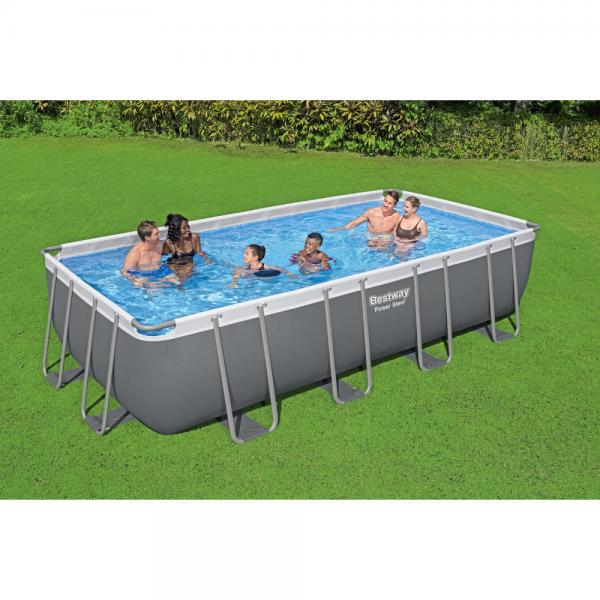 Bestway 5.49m x 2.74m x 1.22m Power Steel Frame Pool with 1500gal Sand Filter Pump - 56468