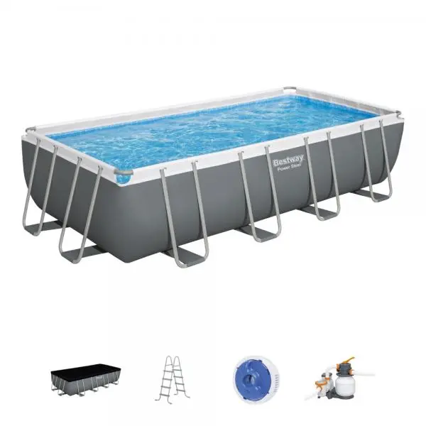 Bestway 5.49 x 2.74 x 1.22m Power Steel Frame Pool with 2 Pumps - 1500gal Cartridge & 1500gal Sand Filter - 56468
