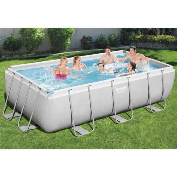 Bestway 4.04m x 2.01m x 1m Power Steel Frame Pool with 800gal Sand Filter Pump - 56660 + FREE SOLAR POOL COVER NO.2