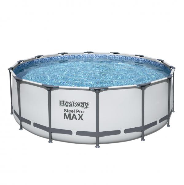 Bestway 4.27m x 1.22m Steel Pro MAX Frame Pool with 800gal Cartridge Filter Pump - 5612Y + FREE SOLAR POOL COVER NO.9