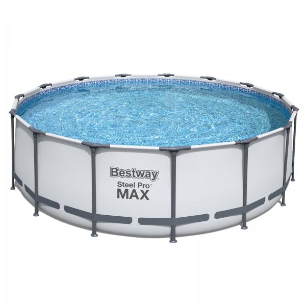 Bestway 4.57m x 1.22m Steel Pro MAX Frame Pool with 800gal Cartridge Filter Pump - 56439 + FREE SOLAR POOL COVER NO.9