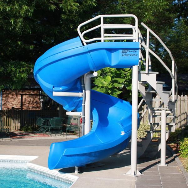 S. R. Smith Vortex Full Tube Commercial Pool Slide (Blue)