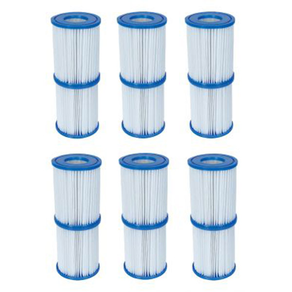 6x Twin Sets of Bestway Above Ground Swimming Pool Cartridge Filter Element Type II - 58094
