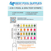 4 in 1 Swimming Pool & Spa Water Test Strips - 50 Strips