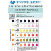 6 in 1 Swimming Pool & Spa Water Test Strips - 50 Strips