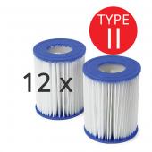 6x Twin Sets of Bestway Above Ground Swimming Pool Compatible Cartridge Filter Element Type II - 58094