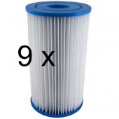 9 X Intex Type A / Krystal Clear Cartridge Filter Element