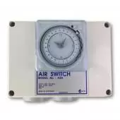 Double 15 amps Air Switch & Outlet w. Time Clock - AS02HT
