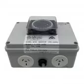 Double 10 amps Air Switch & Outlet w. Time Clock - AS02T