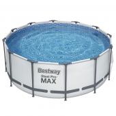 Bestway 3.66m x 1.22m Steel Pro MAX Frame Pool with 530gal Cartridge Filter Pump - 56421 + FREE SOLAR POOL COVER NO.8