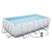 Bestway 4.04m x 2.01m x 1m Power Steel Frame Pool with 530gal Cartridge Filter Pump - 56426 + FREE SOLAR POOL COVER NO.2