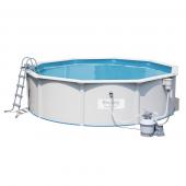 Bestway 4.6m x 1.2m Hydrium™ Round Steel Wall Pool with 1000gal Sand Filter Pump - 56385 + FREE POOL COVER NO.10
