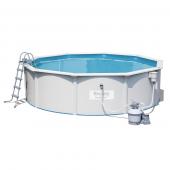 Bestway 4.6m x 1.2m Hydrium Round Steel Wall Pool with 1000gal Sand Filter Pump - 56385 + FREE POOL COVER NO.10