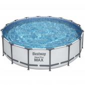 Bestway 4.88m x 1.22m Steel Pro MAX Frame Pool with 1500gal Cartridge Filter Pump - 5613A + FREE SOLAR POOL COVER NO.10