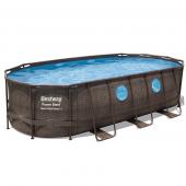 Bestway 5.49m x 2.74m x 1.22m Power Steel Swim Vista Oval Pool Set with 1500gal Cartridge Filter - 56717 + FREE SOLAR POOL COVER NO.3