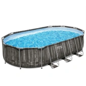 Bestway 6.1m x 3.66m x 1.22m Power Steel Oval Pool 1500gal Cartridge Filter - 5611S