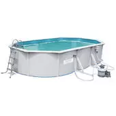 Bestway 6.1m x 3.6m x 1.2m Hydrium Oval Steel Wall Pool with 1600gal Sand Filter Pump - 56370