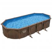 Bestway 7.32m x 3.6m x 1.32m Hydrium Oval Steel Wall Pool with 1500gal Sand Filter Pump - 561CX