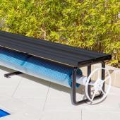 Daisy Under Bench Pool Cover Roller - Charcoal Shimmer - Standard