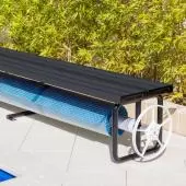 Daisy Under Bench Pool Cover Roller - Charcoal Shimmer - Standard