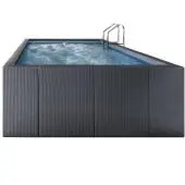 Laghetto Dolcevita Rattan - 3.4 x 5.4m - Above Ground Pool - Grey