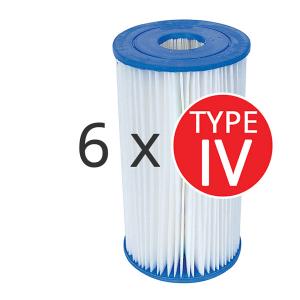 6 x Bestway Above Ground Swimming Pool Cartridge Filter Element Type IV 58095