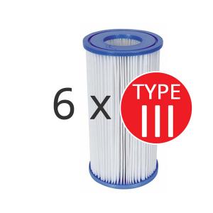 6x Bestway Above Ground Swimming Pool Cartridge Filter Element Type III - 58012