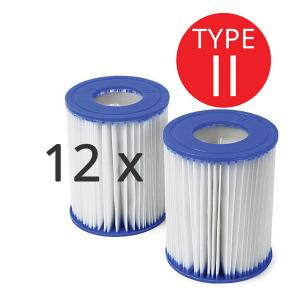 6x Twin Sets of Bestway Above Ground Swimming Pool Compatible Cartridge Filter Element Type II - 58094