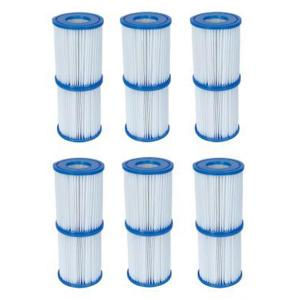 6x Twin Sets of Bestway Above Ground Swimming Pool Compatible Cartridge Filter Element Type II - 58094