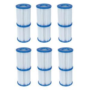 6x Twin Sets of Bestway Above Ground Swimming Pool Cartridge Filter Element Type II - 58094