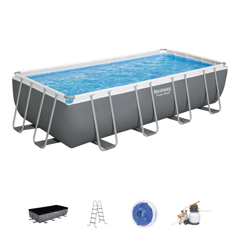 Bestway 5.49 x 2.74 x 1.22m Power Steel Frame Pool with 2 Pumps - 1500gal Cartridge & 1500gal Sand Filter - 56468