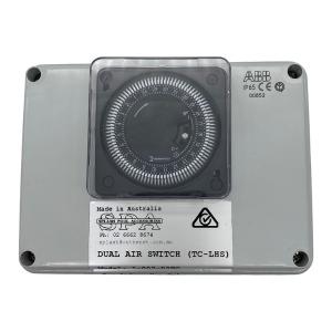 Double 10 amps Air Switch & Outlet w. Time Clock - AS02T