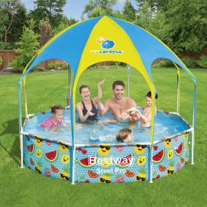 Bestway 2.44m x 0.51m Splash-in-Shade Play Pool with Canopy and Sprayer - 56543