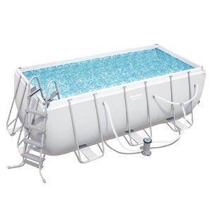 Bestway 4.12 x 2.01 x 1.22m Power Steel Frame Pool with 530gal Cartridge Filter Pump - 56458 + FREE SOLAR POOL COVER NO.2