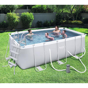 Bestway 4.12 x 2.01 x 1.22m Power Steel Frame Pool with 530gal Cartridge Filter Pump - 56458 + FREE SOLAR POOL COVER NO.2