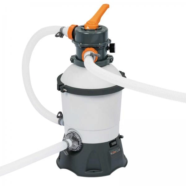 Bestway 4.12 x 2.01 x 1.22m Power Steel Frame Pool with 2 Pumps 530gal Cartridge & 800gal Sand Filter - 56661