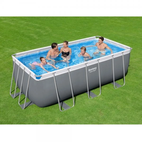 Bestway 4.12 x 2.01 x 1.22m Power Steel Frame Pool with 2 Pumps 530gal Cartridge & 800gal Sand Filter - 56661