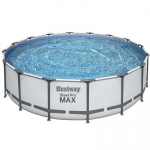 Bestway 4.88m x 1.22m Steel Pro MAX Frame Pool with 1500gal Cartridge Filter Pump - 5613A + FREE SOLAR POOL COVER NO.10