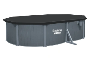 Bestway 5m x 3.6m x 1.2m Hydrium Oval Steel Wall Pool with 800gal Sand Filter Pump - Dark Grey -  561YJ