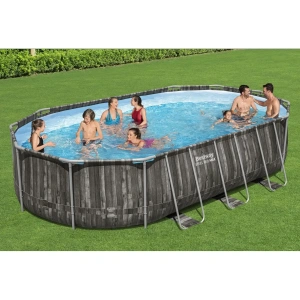 Bestway 6.1m x 3.66m x 1.22m Power Steel Oval Pool 1500gal Cartridge Filter - 5611S