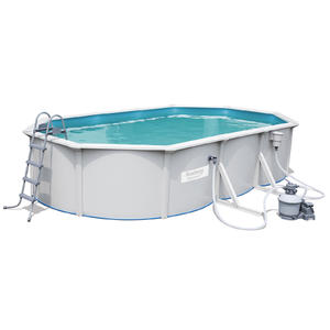 Bestway 6.1m x 3.6m x 1.2m Hydrium Oval Steel Wall Pool with 1000gal Sand Filter Pump - 56370