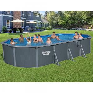 Bestway 7.32m x 3.66m x 1.32m Hydrium Oval Steel Wall Pool with 1600gal Sand Filter Pump - 561RS