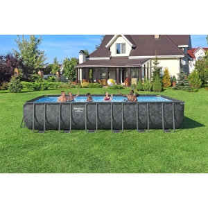 Bestway 7.32m x 3.66m x 1.32m Power Steel Frame Pool with 1500gal Sand Filter Pump - 56477