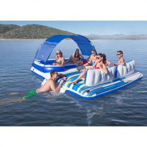 Bestway Inflatable Island Raft - Tropical Breeze - with Removable Drink Cooler & Sunshade - 43105